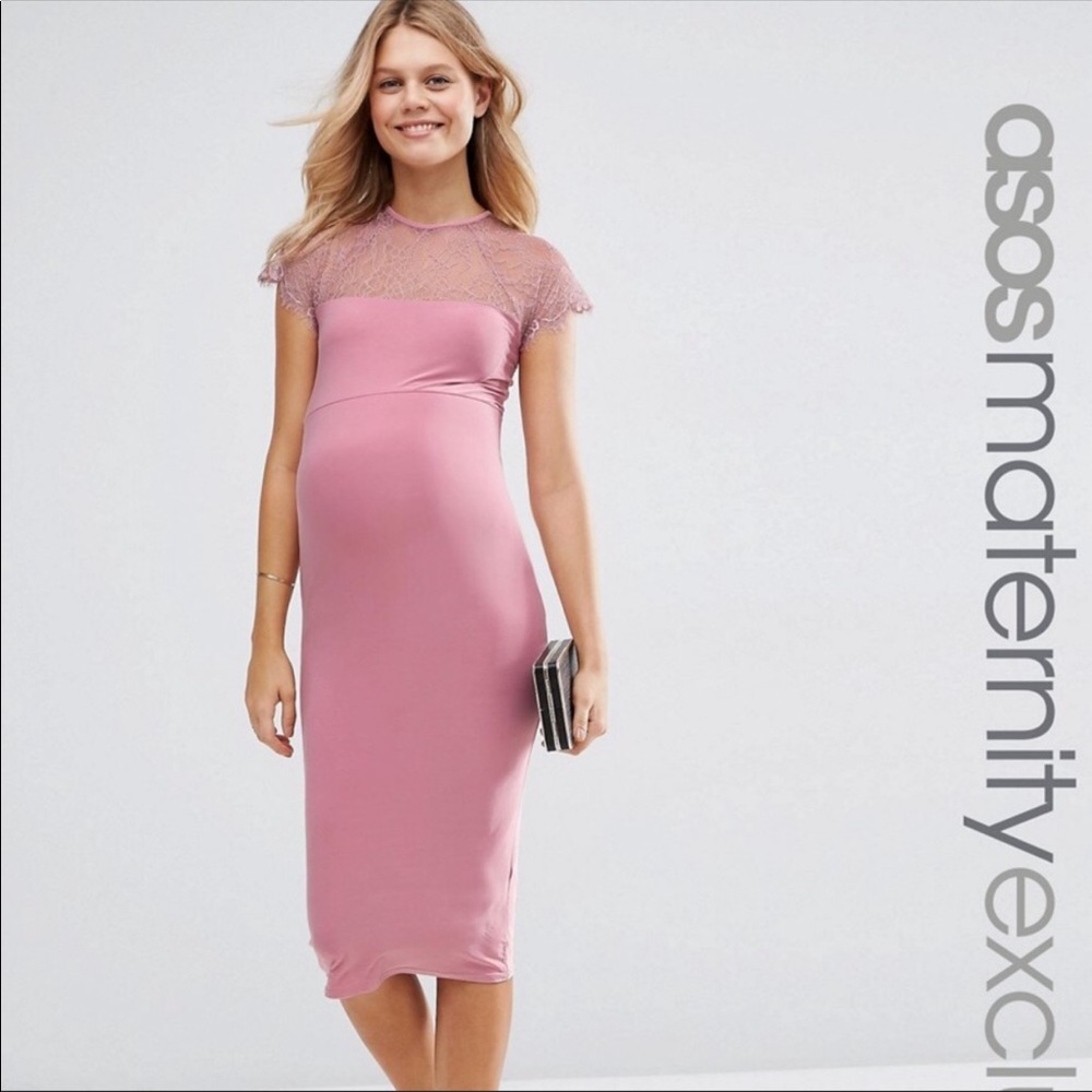 ASOS Maternity Lace Insert midi dress